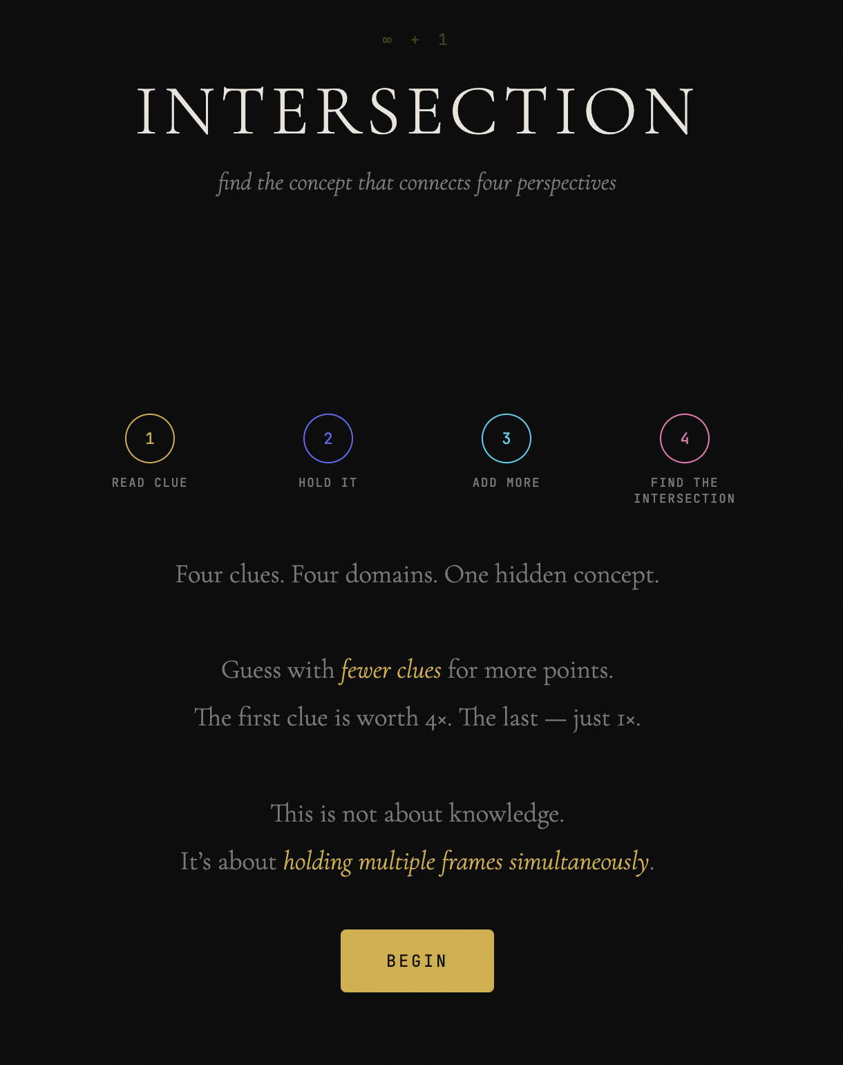 INTERSECTION — Uneligence Test screenshot