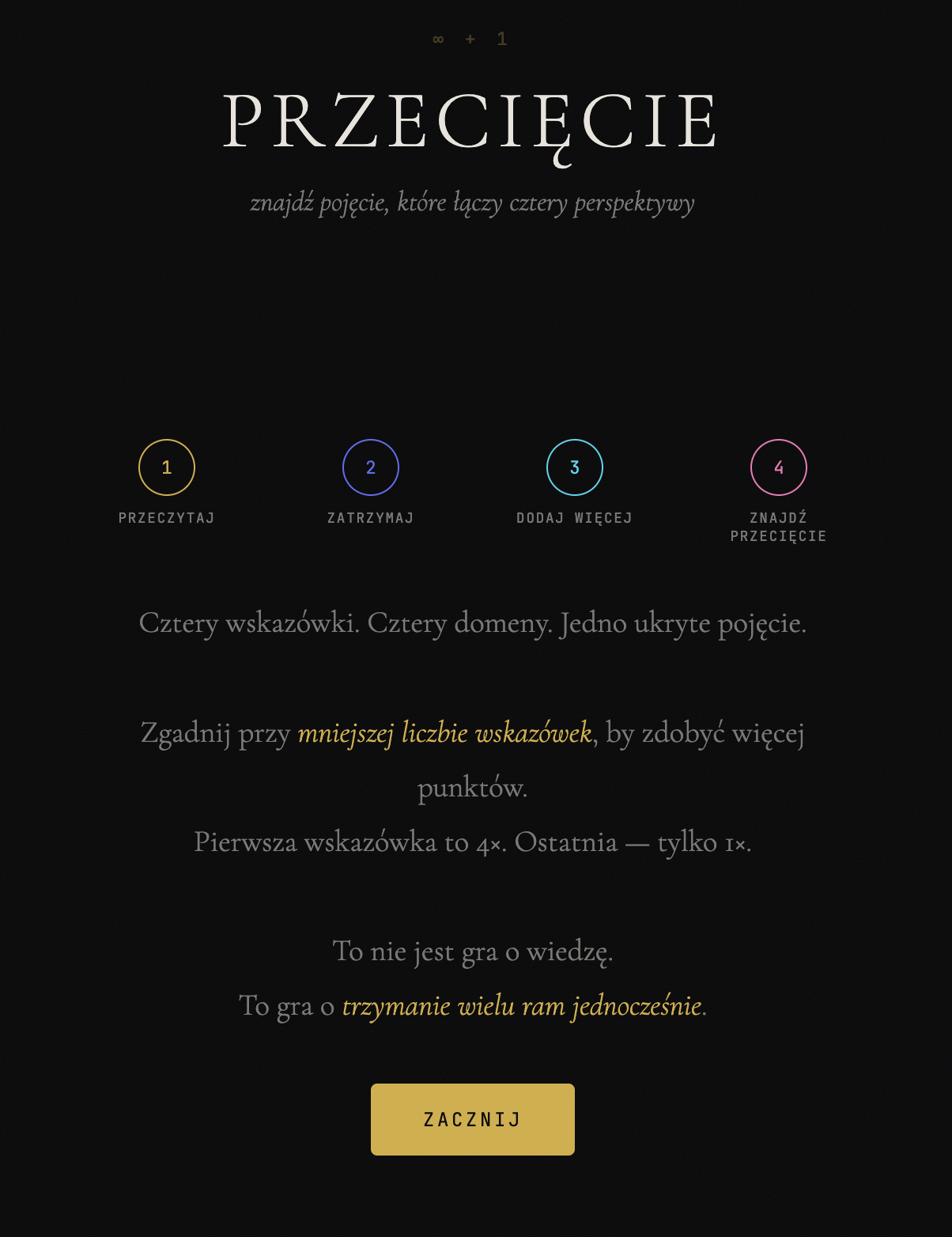 PRZECIĘCIE — Test Uneligencji zrzut ekranu